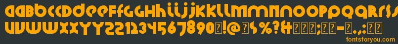 フォントSantiako2 – 黒い背景にオレンジの文字