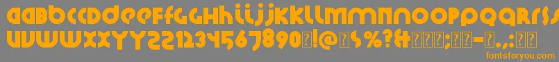 フォントSantiako2 – オレンジの文字は灰色の背景にあります。