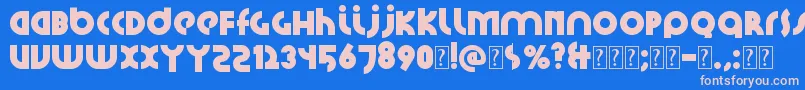 フォントSantiako2 – ピンクの文字、青い背景