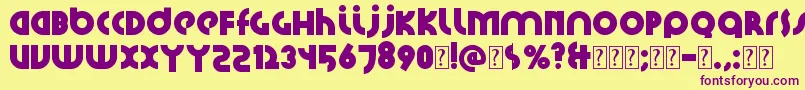 Santiako2-fontti – violetit fontit keltaisella taustalla
