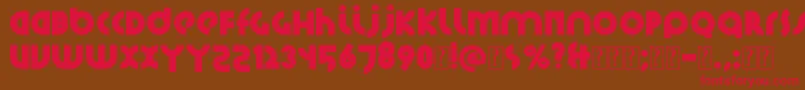 フォントSantiako2 – 赤い文字が茶色の背景にあります。