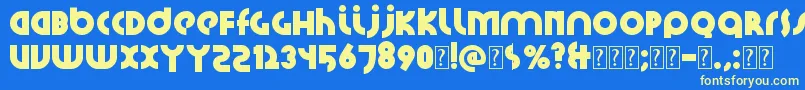 フォントSantiako2 – 黄色の文字、青い背景