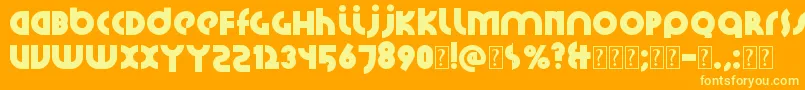 Santiako2-fontti – keltaiset fontit oranssilla taustalla