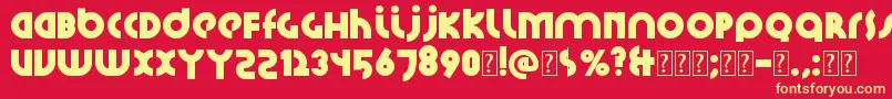 フォントSantiako2 – 黄色の文字、赤い背景