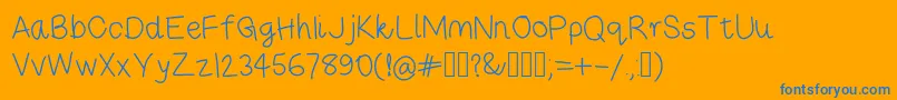 Risestarhandregular Font – Blue Fonts on Orange Background