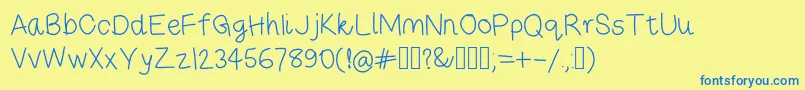 Risestarhandregular Font – Blue Fonts on Yellow Background