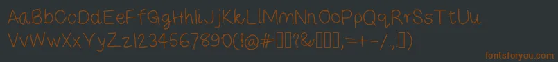 Risestarhandregular Font – Brown Fonts on Black Background