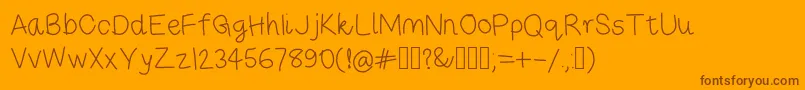 Risestarhandregular Font – Brown Fonts on Orange Background