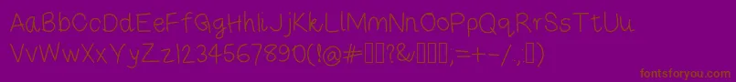 Risestarhandregular Font – Brown Fonts on Purple Background
