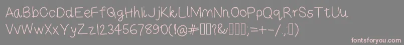 Risestarhandregular Font – Pink Fonts on Gray Background