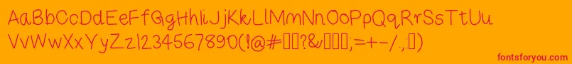 Risestarhandregular Font – Red Fonts on Orange Background