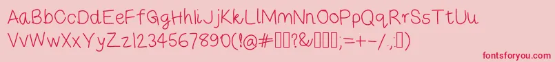 Risestarhandregular Font – Red Fonts on Pink Background