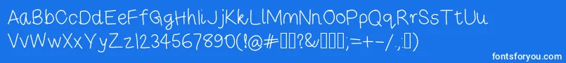 Risestarhandregular Font – White Fonts on Blue Background