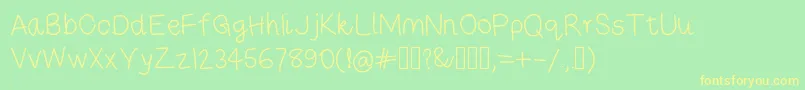 Risestarhandregular Font – Yellow Fonts on Green Background