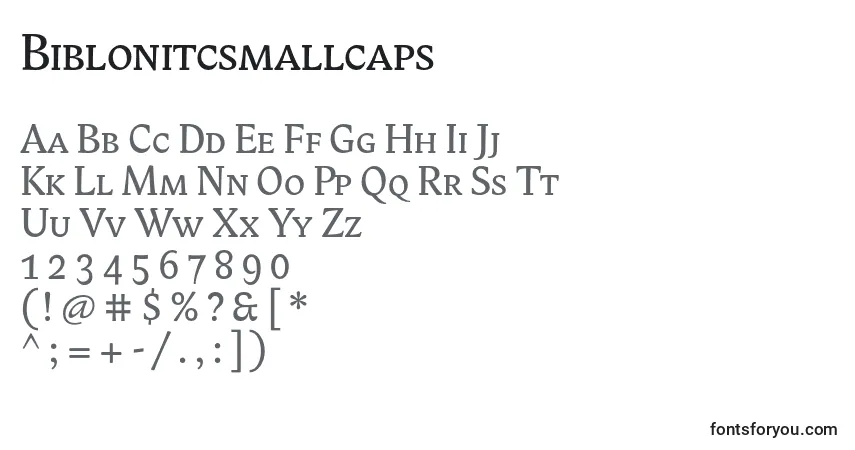 Biblonitcsmallcaps-fontti – aakkoset, numerot, erikoismerkit