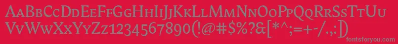 Fonte Biblonitcsmallcaps – fontes cinzas em um fundo vermelho