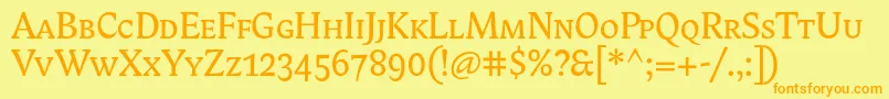 fuente Biblonitcsmallcaps – Fuentes Naranjas Sobre Fondo Amarillo