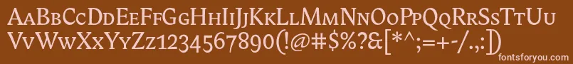 Police Biblonitcsmallcaps – polices roses sur fond brun