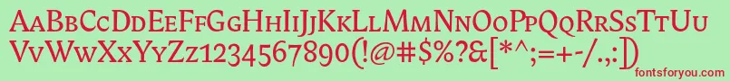 Biblonitcsmallcaps Font – Red Fonts on Green Background