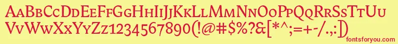 Biblonitcsmallcaps Font – Red Fonts on Yellow Background