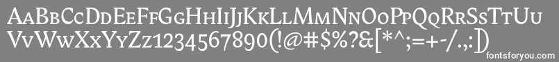 フォントBiblonitcsmallcaps – 灰色の背景に白い文字