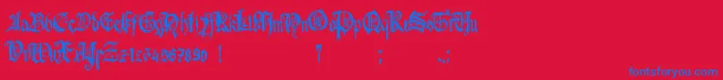 More about HolyroseBonbongothique Font HolyroseBonbongothique Font – Blue Fonts on Red Background