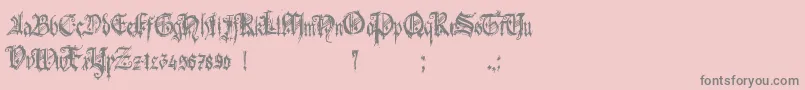 Czcionka HolyroseBonbongothique – szare czcionki na różowym tle