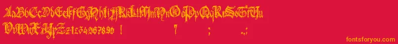 HolyroseBonbongothique Font – Orange Fonts on Red Background