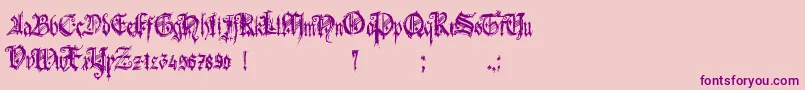 HolyroseBonbongothique Font – Purple Fonts on Pink Background