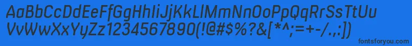MilibusrgItalic Font – Black Fonts on Blue Background
