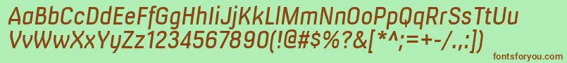 MilibusrgItalic Font – Brown Fonts on Green Background