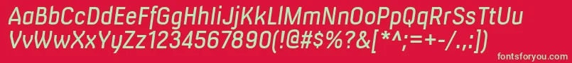 フォントMilibusrgItalic – 赤い背景に緑の文字