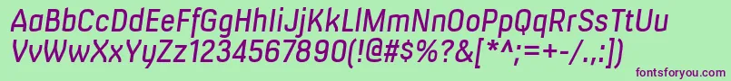 MilibusrgItalic Font – Purple Fonts on Green Background