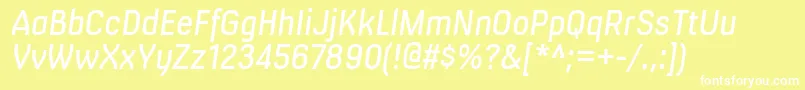 フォントMilibusrgItalic – 黄色い背景に白い文字