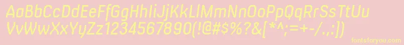 MilibusrgItalic Font – Yellow Fonts on Pink Background