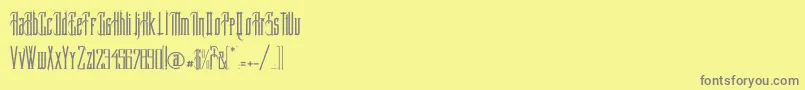 ProvidenceriRegular-Schriftart – Graue Schriften auf gelbem Hintergrund
