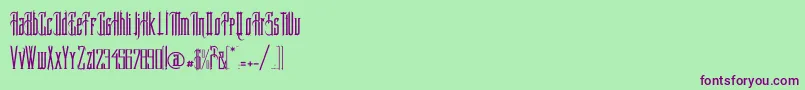 ProvidenceriRegular Font – Purple Fonts on Green Background