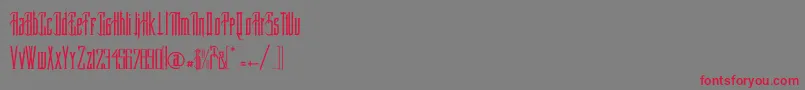 ProvidenceriRegular Font – Red Fonts on Gray Background
