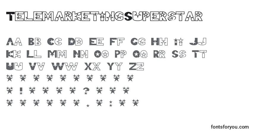 A fonte TelemarketingSuperstar – alfabeto, números, caracteres especiais