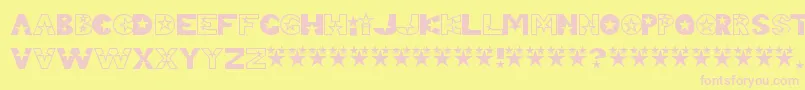 TelemarketingSuperstar-fontti – vaaleanpunaiset fontit keltaisella taustalla