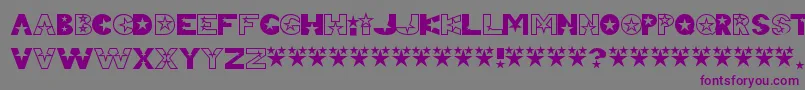フォントTelemarketingSuperstar – 紫色のフォント、灰色の背景