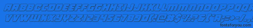 Victorycomicsoutital Font – Black Fonts on Blue Background
