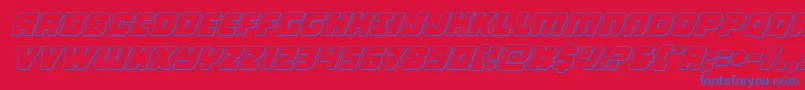 Victorycomicsoutital Font – Blue Fonts on Red Background