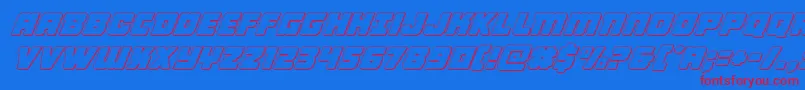 Victorycomicsoutital Font – Red Fonts on Blue Background