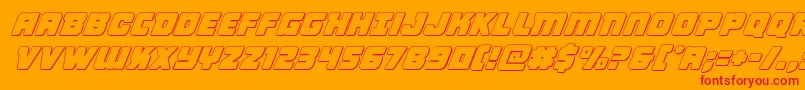 フォントVictorycomicsoutital – オレンジの背景に赤い文字