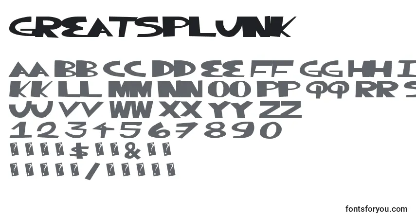 Шрифт Greatsplunk – алфавит, цифры, специальные символы