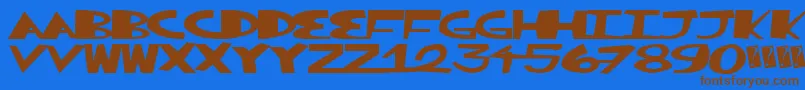 Greatsplunk Font – Brown Fonts on Blue Background