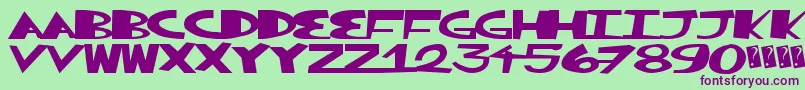 Greatsplunk Font – Purple Fonts on Green Background