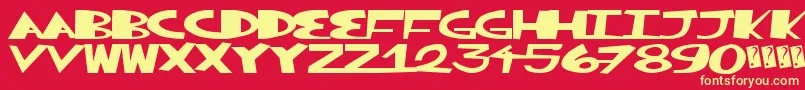 Greatsplunk Font – Yellow Fonts on Red Background