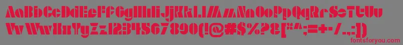 AldoOpen-Schriftart – Rote Schriften auf grauem Hintergrund